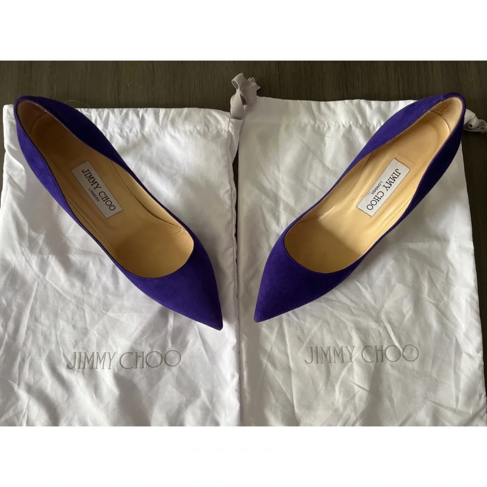 Jimmy Choo Electric Blue Suede Pointed-Toe Pumps